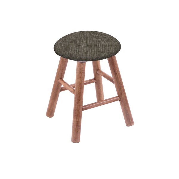 Maple Vanity Stool, Medium Finish, Black Vinyl Seat